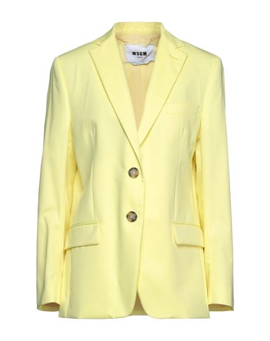Msgm Woman Suit Jacket Yellow Size 4 Cotton