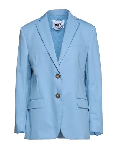 Msgm Woman Suit Jacket Azure Size 4 Cotton In Blue