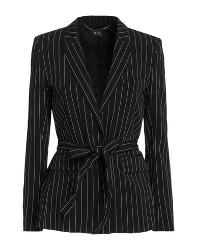 Liu •jo Woman Suit Jacket Midnight Blue Size 12 Cotton, Elastane In Black