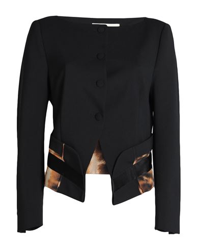 Roberto Cavalli Woman Blazer Black Size 2 Polyester, Wool, Elastane