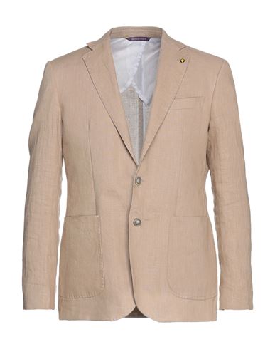 Eredi Del Duca Man Suit Jacket Sand Size 40 Linen In Beige
