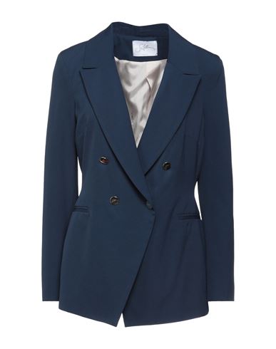 Soallure Woman Suit Jacket Navy Blue Size 6 Acetate, Viscose