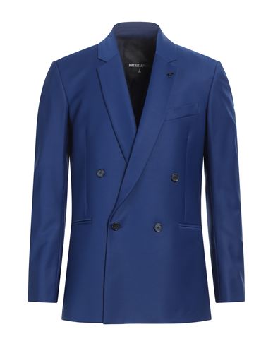 Shop Patrizia Pepe Man Blazer Bright Blue Size 38 Polyester, Virgin Wool, Elastane