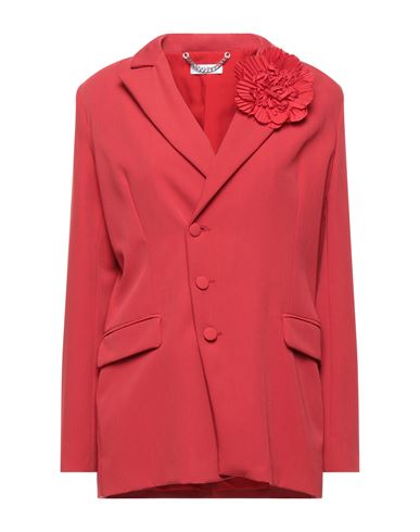 Jijil Woman Blazer Red Size 8 Polyester, Viscose, Elastane, Acetate, Pbt - Polybutylene Terephthalat