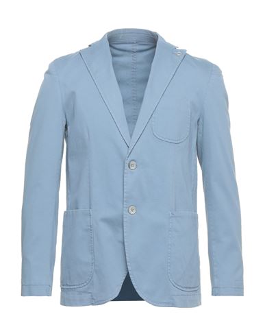 Barbati Man Suit Jacket Slate Blue Size 44 Cotton, Elastane