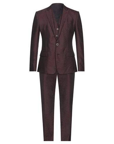 Shop Dolce & Gabbana Man Suit Deep Purple Size 40 Virgin Wool, Silk