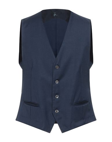 Shop Tombolini Man Tailored Vest Midnight Blue Size 42 Virgin Wool