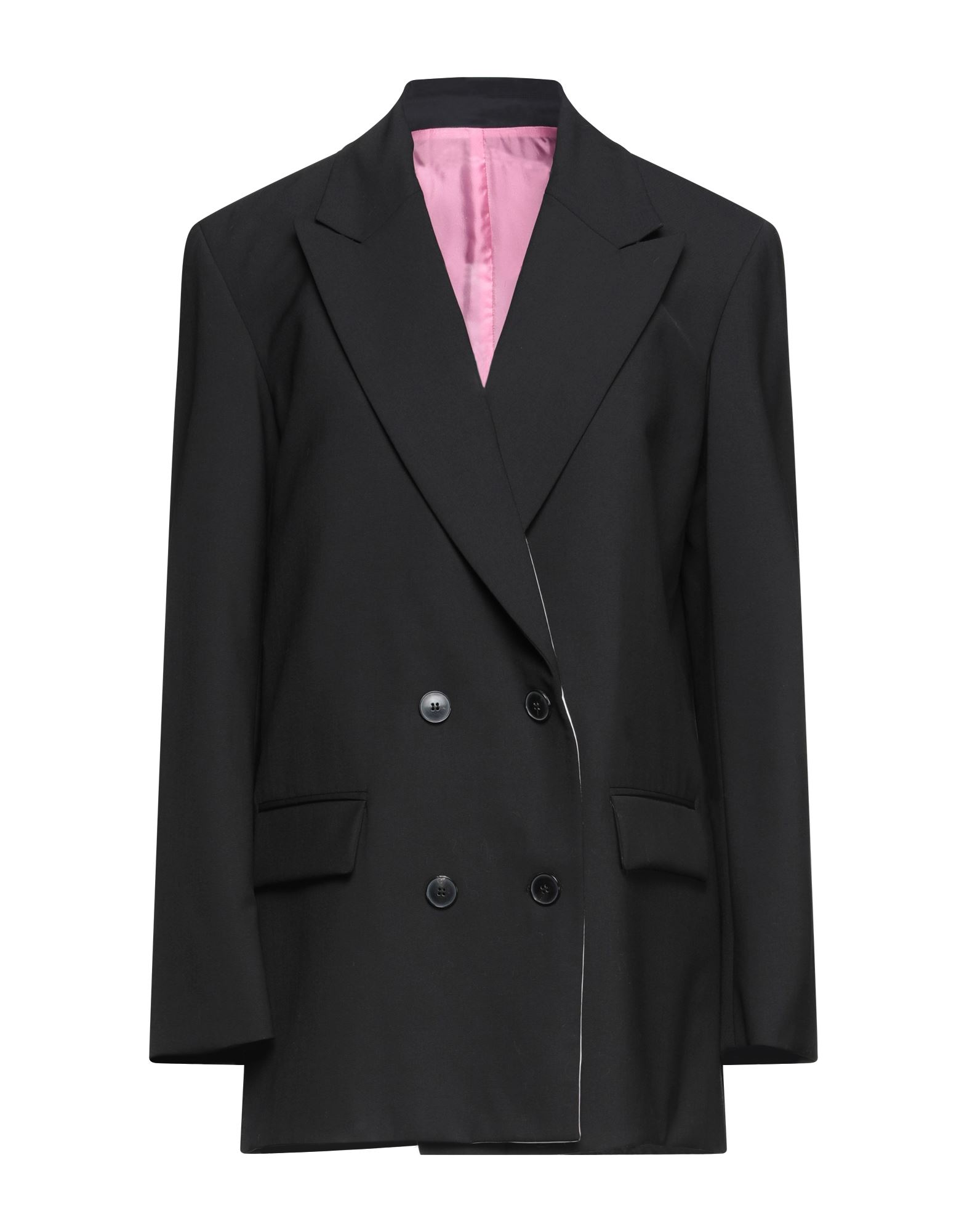 Shop Valentino Garavani Woman Blazer Black Size 6 Polyester, Virgin Wool, Elastane, Cotton