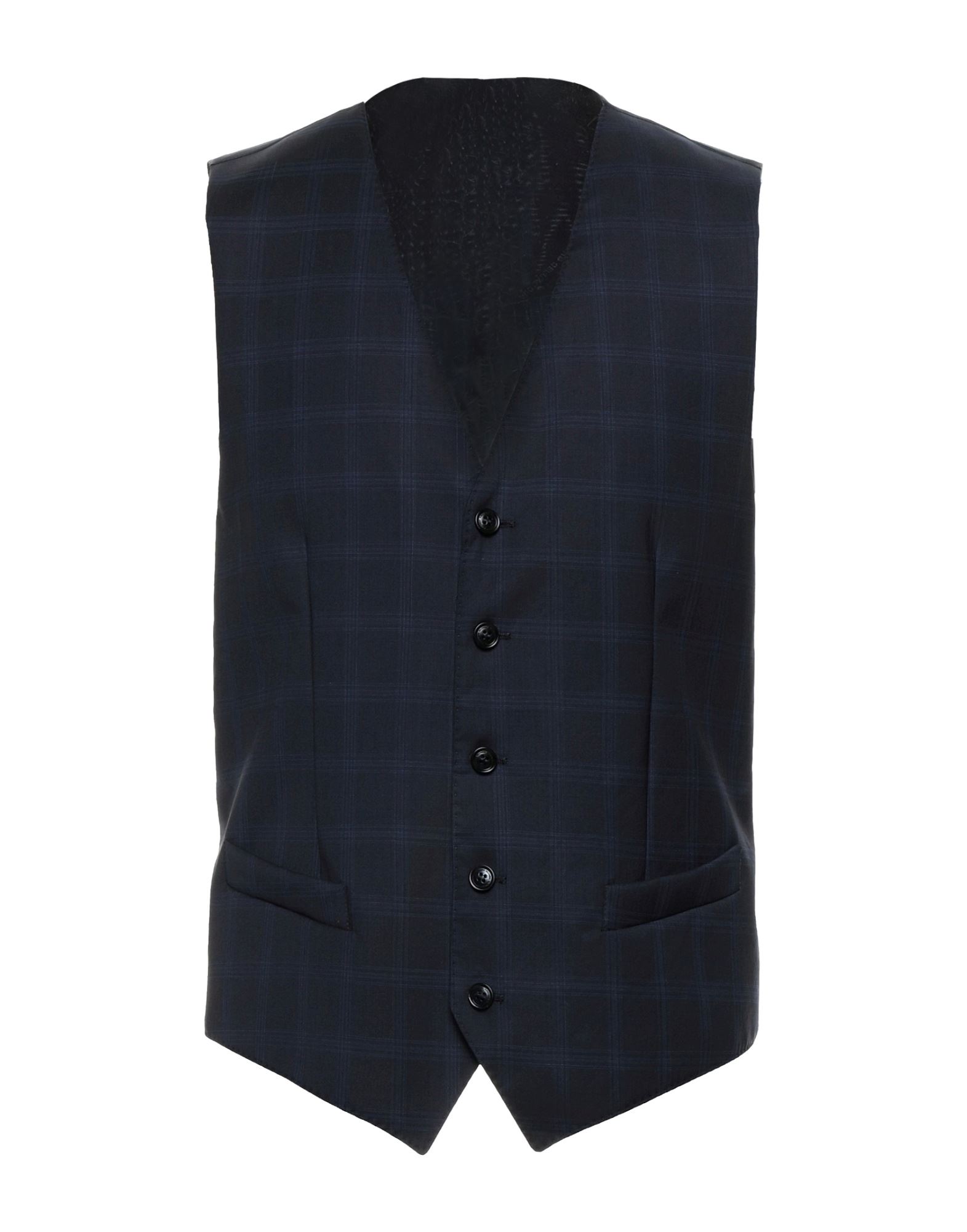 Alessandro Dell'acqua Man Tailored Vest Midnight Blue Size 40 Virgin Wool