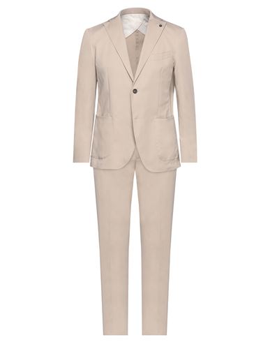 Barbati Man Suit Beige Size 40 Cotton, Elastane