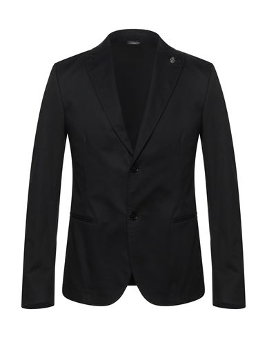 Grey Daniele Alessandrini Man Suit Jacket Black Size 38 Cotton, Elastane