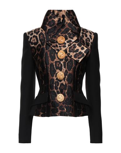 Dolce & Gabbana Woman Blazer Black Size 4 Wool, Polyester, Silk, Metallic Fiber