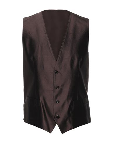 Dolce & Gabbana Man Tailored Vest Dark Brown Size 38 Silk
