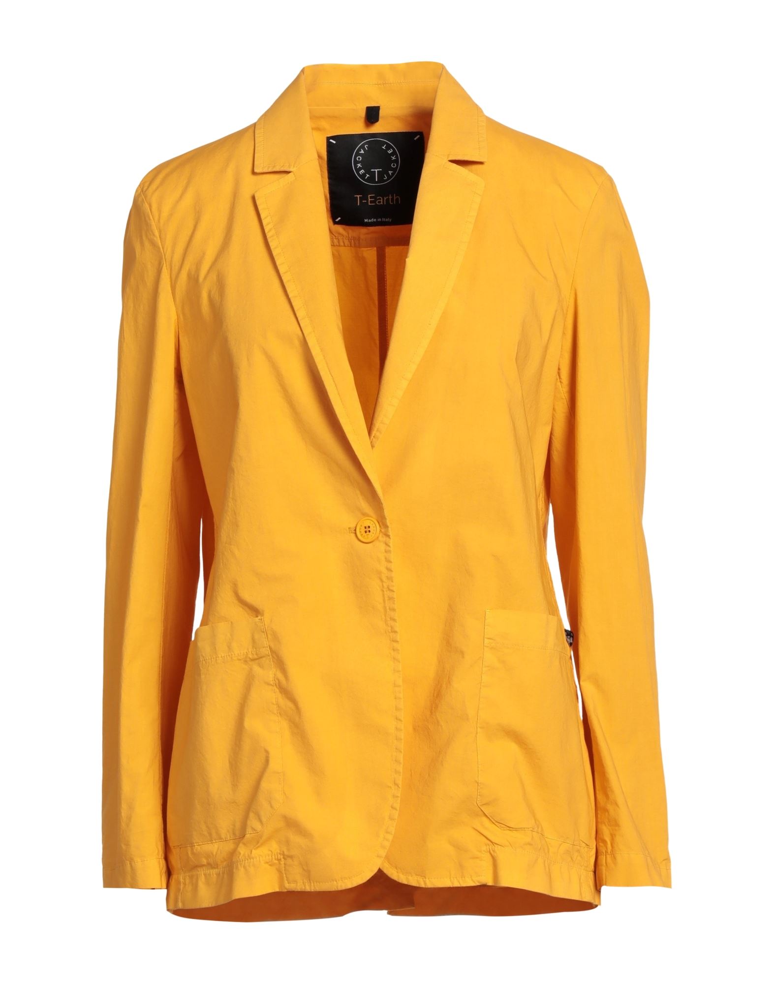 T-jacket By Tonello Woman Blazer Apricot Size M Cotton, Elastane In Orange
