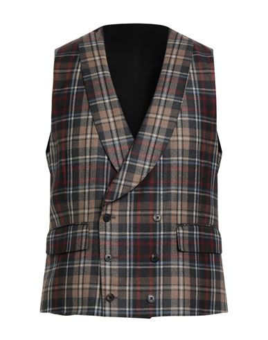 Gabriele Pasini Man Tailored Vest Beige Size 40 Wool In Black