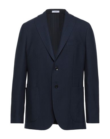 Boglioli Man Suit Jacket Midnight Blue Size 38 Polyester, Virgin Wool