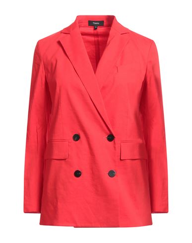 Theory Woman Blazer Red Size 00 Linen, Viscose, Elastane In Pink