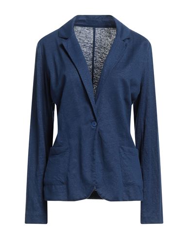 Majestic Filatures Woman Suit Jacket Navy Blue Size 1 Linen, Elastane