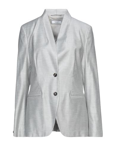 PESERICO PESERICO WOMAN BLAZER LIGHT GREY SIZE 4 VIRGIN WOOL, VISCOSE, ELASTANE 