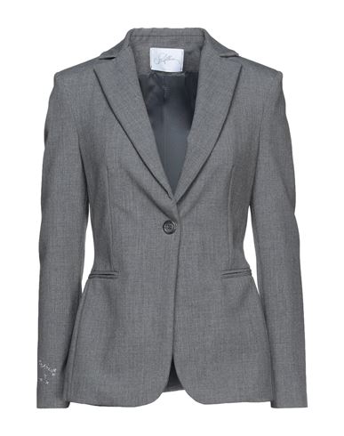 Soallure Woman Suit Jacket Lead Size 6 Polyester, Viscose, Elastane In Grey