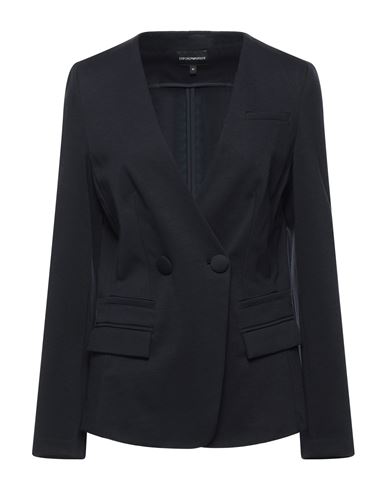 EMPORIO ARMANI EMPORIO ARMANI WOMAN BLAZER MIDNIGHT BLUE SIZE 12 MODAL, POLYAMIDE, ELASTANE 