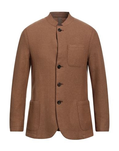 Eleventy Man Suit Jacket Camel Size 42 Wool In Beige