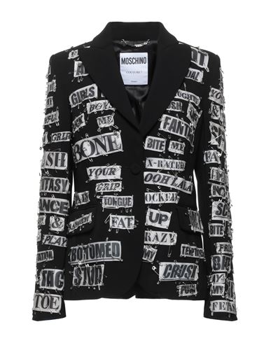 Moschino Woman Suit Jacket Black Size 10 Polyester, Polyurethane