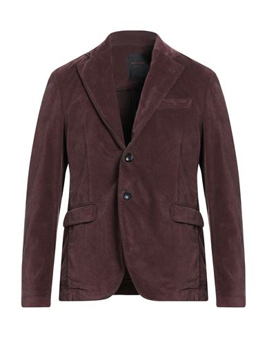 Officina 36 Man Suit Jacket Burgundy Size 38 Cotton, Elastane In Red