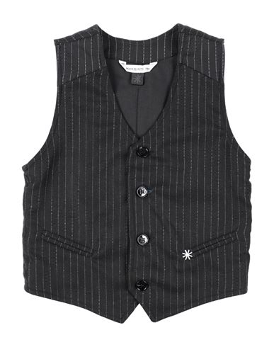 Manuel Ritz Babies'  Toddler Boy Tailored Vest Black Size 4 Polyester, Viscose, Elastane