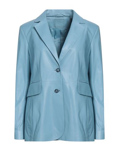 Desa 1972 Woman Suit Jacket Sky Blue Size 6 Soft Leather
