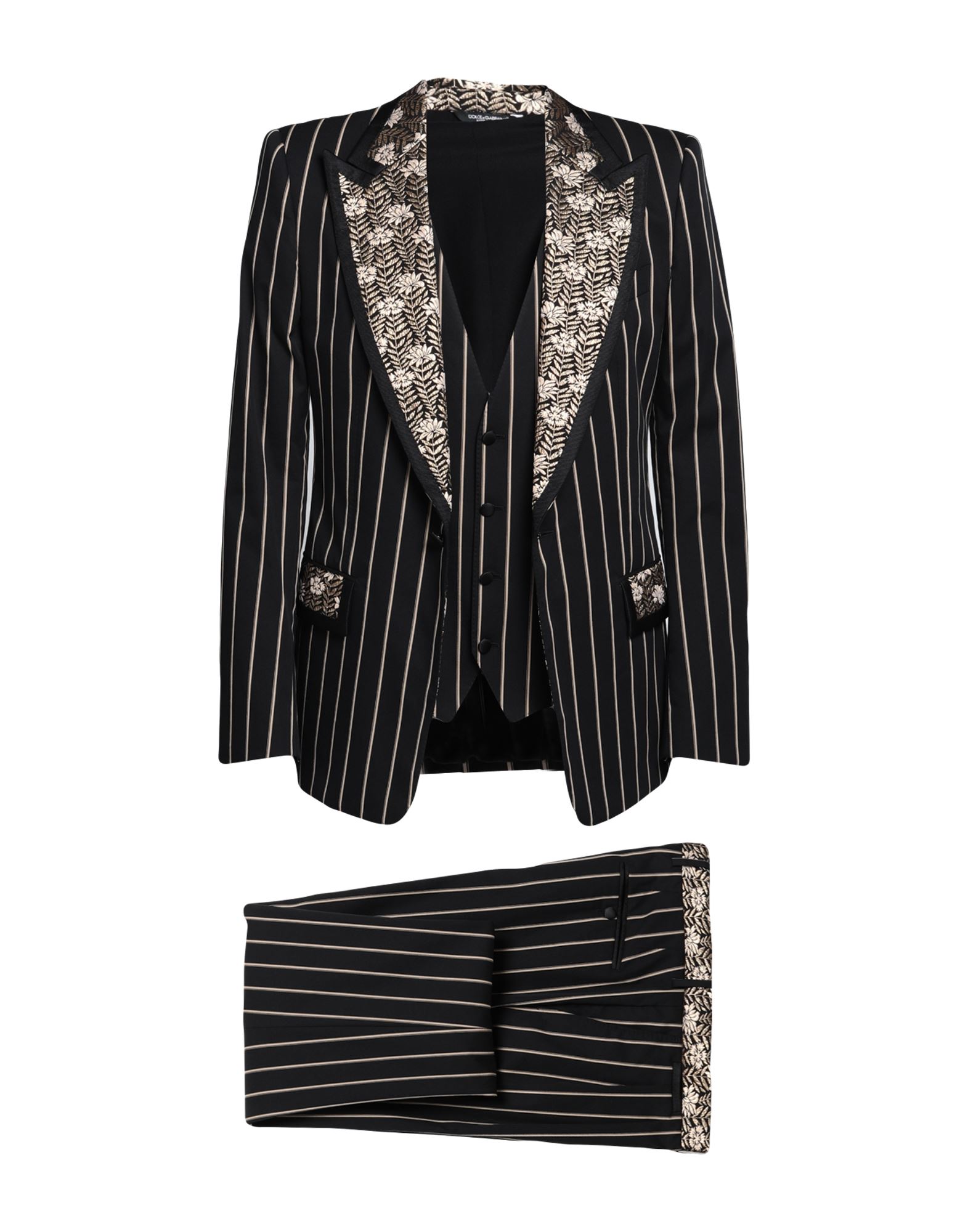 Dolce & Gabbana Man Suit Black Size 44 Cotton, Polyamide, Synthetic Fibers, Silk, Elastane