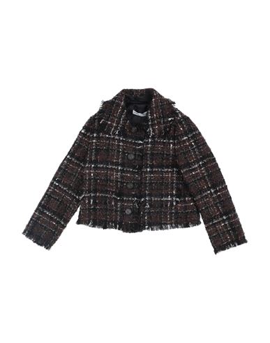 Dolce & Gabbana Babies'  Toddler Girl Blazer Dark Brown Size 7 Acrylic, Synthetic Fibers, Virgin Wool, Mohair