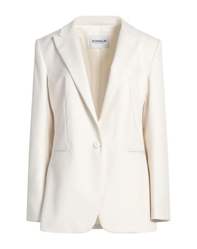 Dondup Woman Blazer Ivory Size 8 Polyester, Viscose, Elastane In White