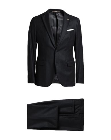 Paoloni Man Suit Charcoal Size 46 Virgin Wool In Black