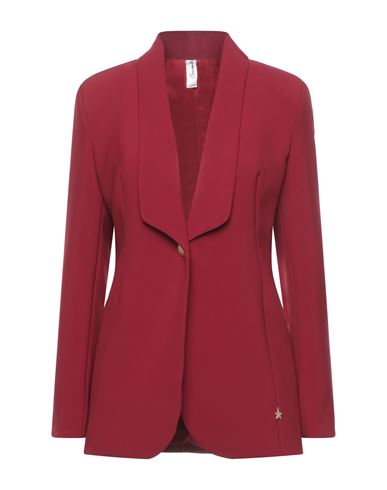 Souvenir Woman Blazer Burgundy Size M Polyester, Elastane