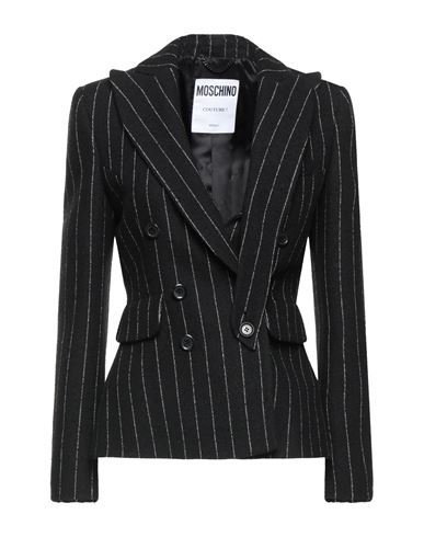 Woman Blazer Black Size 12 Wool, Polyester, Polyamide, Acrylic, Elastane