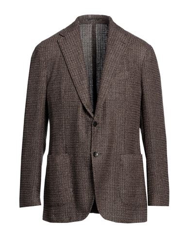 Lardini Man Blazer Khaki Size 44 Wool, Silk, Cotton, Linen, Polyamide In Beige
