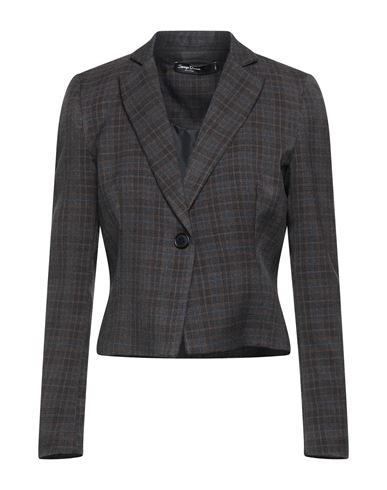 Spago Donna Woman Blazer Dark Brown Size 8 Polyester, Viscose, Wool, Elastane