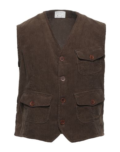 Ghirardelli Man Vest Brown Size M Cotton