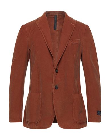 Shop Tombolini Man Blazer Rust Size 42 Cotton In Red