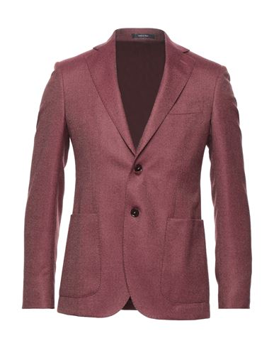 Angelo Nardelli Man Suit Jacket Garnet Size 40 Virgin Wool In Red