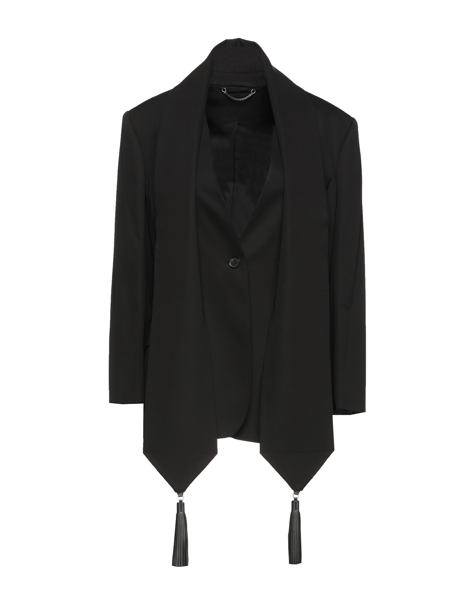 Shop Ferragamo Woman Blazer Black Size 8 Viscose, Elastane, Lambskin