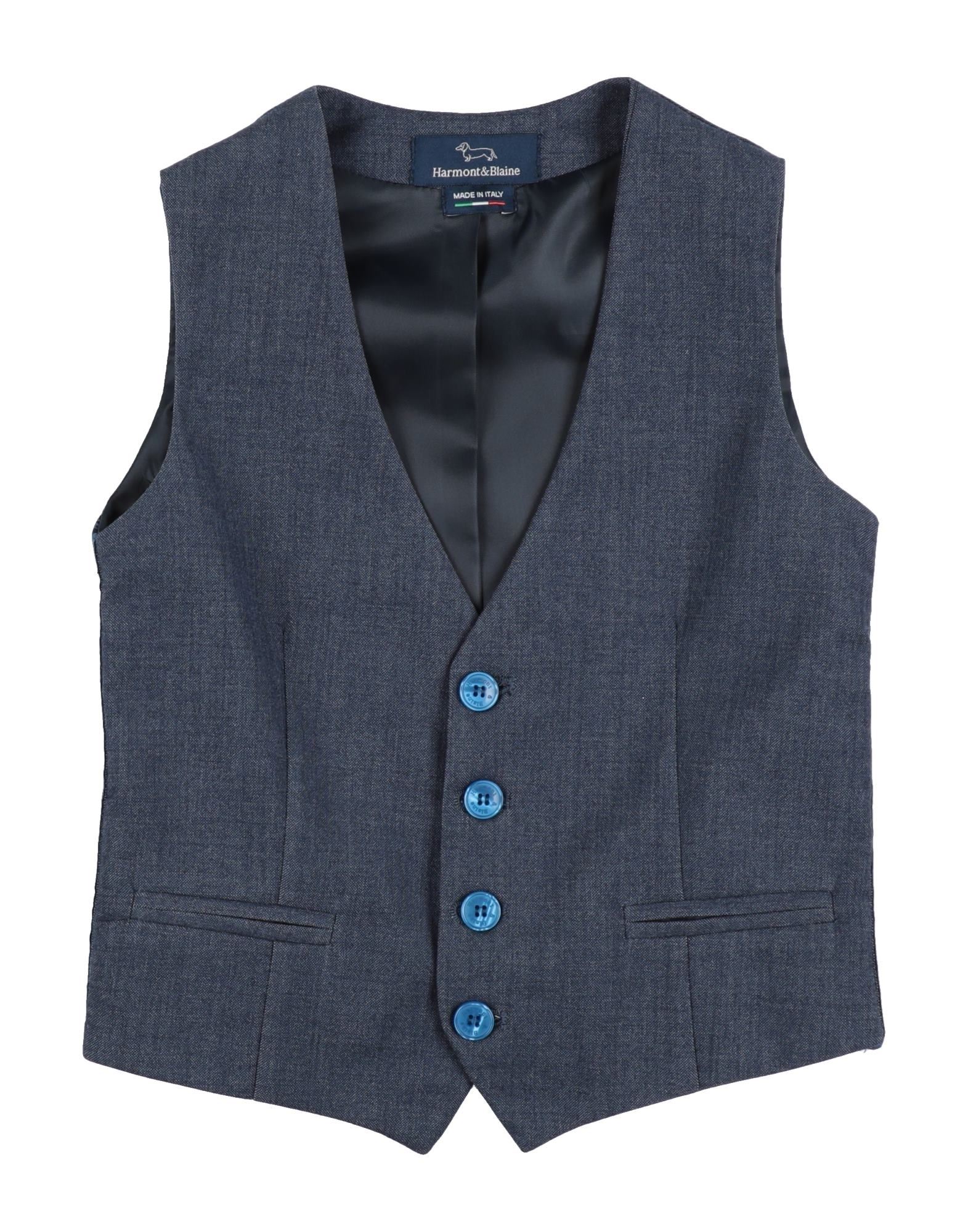 Harmont & Blaine Man Tailored Vest Midnight Blue Size 6 Polyester, Viscose, Elastane