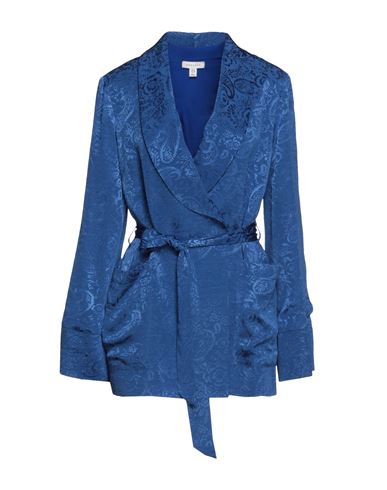 Topshop Woman Suit Jacket Blue Size 2 Viscose