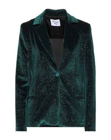 Face To Face Style Woman Suit Jacket Dark Green Size 4 Polyester