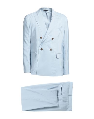 Giorgio Armani Man Suit Sky Blue Size 44 Silk, Polyamide