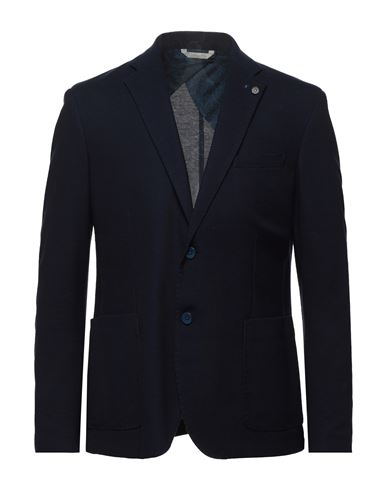 Alessandro Gilles Man Suit Jacket Midnight Blue Size 44 Cotton