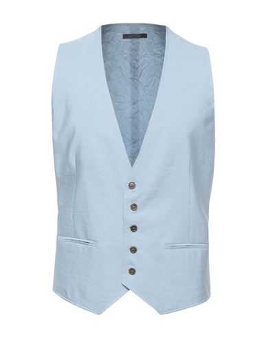 Giorgio Armani Man Tailored Vest Sky Blue Size 42 Silk, Polyamide