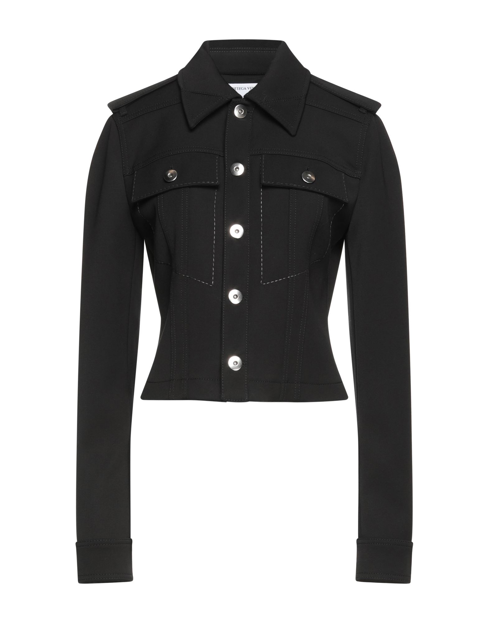 BOTTEGA VENETA BOTTEGA VENETA WOMAN JACKET BLACK SIZE 6 WOOL, POLYAMIDE, ELASTANE