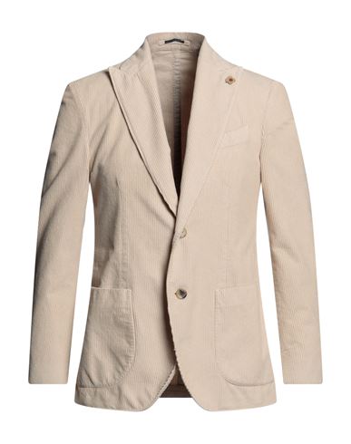 Man Suit Jacket Beige Size 42 Cotton In Neutral